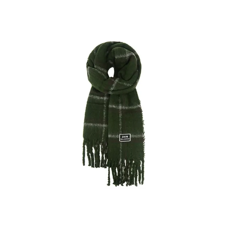 EEEENO Faux Cashmere Knit Scarves Unisex-1