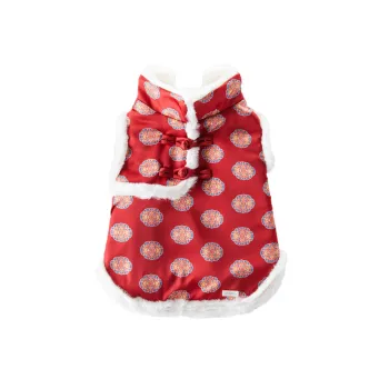 UFBemo Pet Costume, Traditional Chinese Style Xiao Mian Ao Phoenix Crown And Red Robe/Double Happiness Blessing