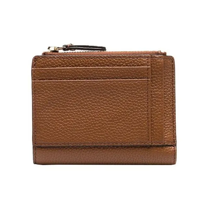 MICHAEL KORS Jet Set Cow Leather Card Holder, Coin Purse, Wallet Women's Caramel Brown-2
