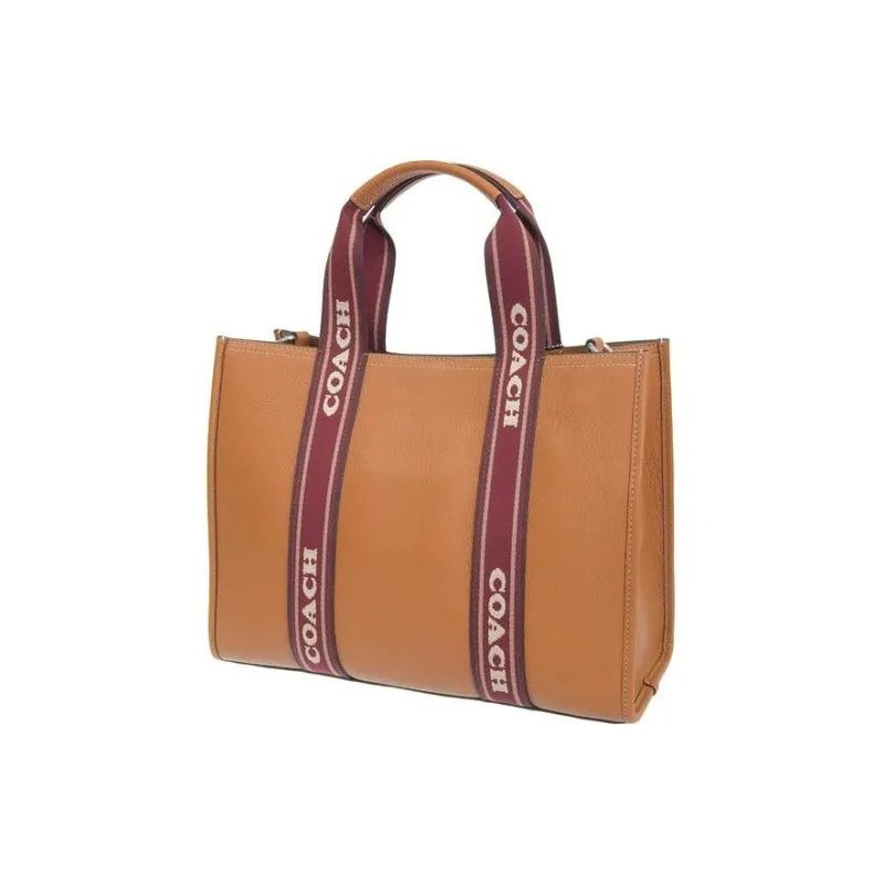 COACH Leather Tote Bag Shopping Bag Shoulder Bag Crossbody Bag Handbag Women's Brown-2