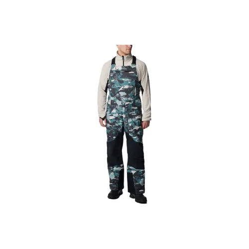 Columbia Ski Pants Men Blue Camouflage