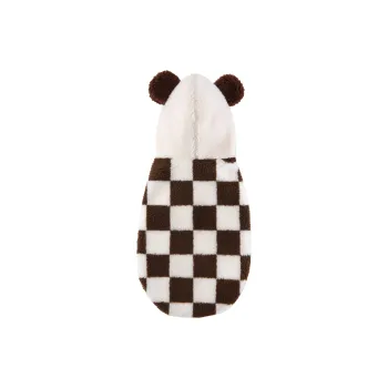 UFBemo Pet Costume, Checkerboard Lamb Plush Plaid Coat