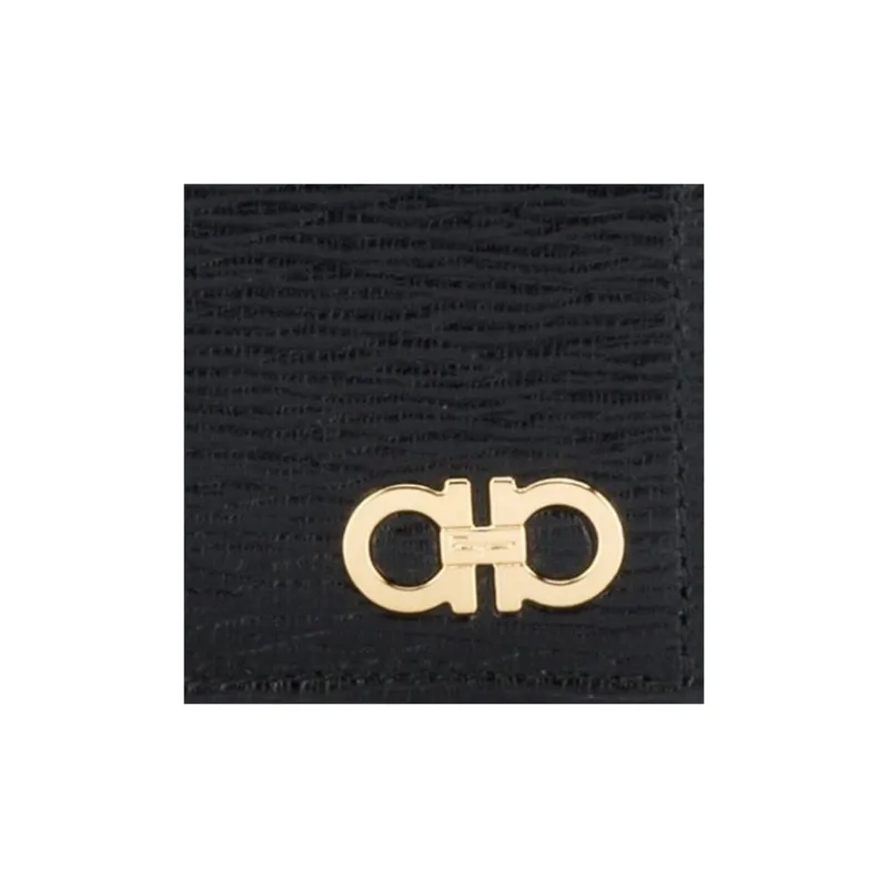 FERRAGAMO Calfskin Coin Purse Men's Black-4