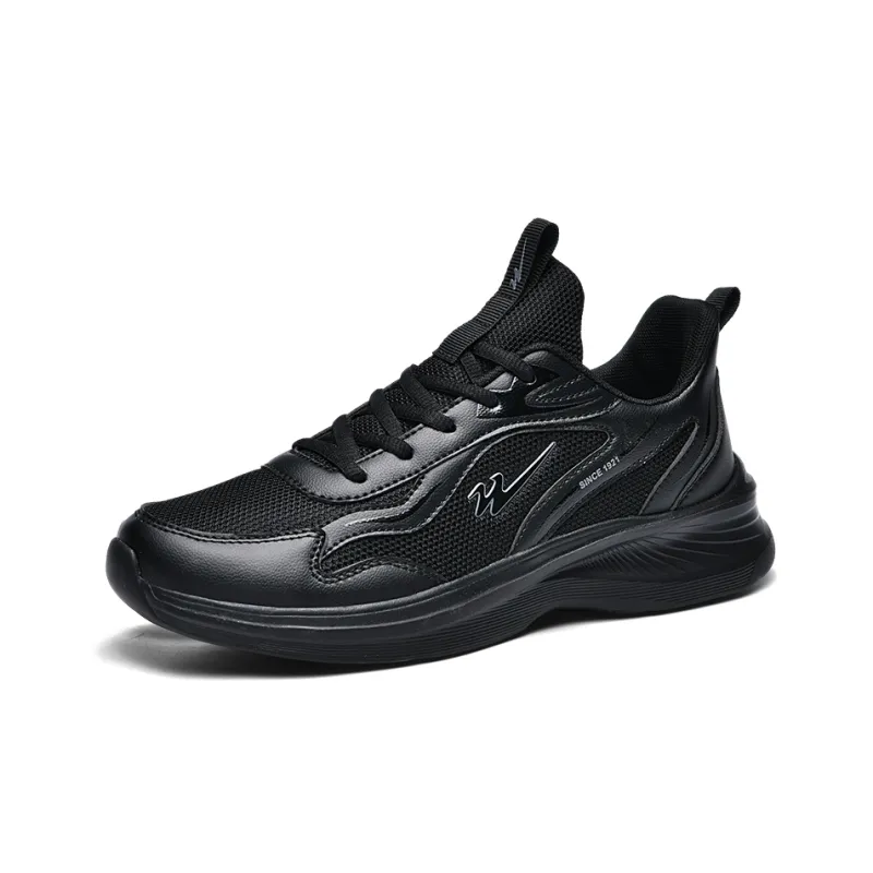 Binary Cushioning, Lightweight, Breathable, Slip Resistant Low Top Casual Running Shoes Men's Black-1