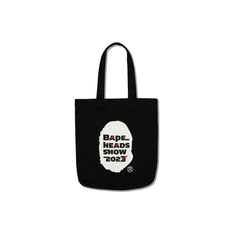 A BATHING APE Bape Cotton Tote Bag, Shopping Bag, Shoulder Bag, Handbag Regular Unisex Black-1