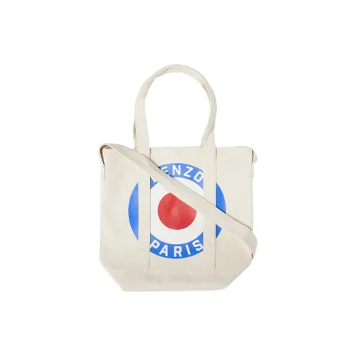 KENZO Cotton Tote Bag Shopping Bag Shoulder Bag Crossbody Bag Handbag Large Size Unisex White