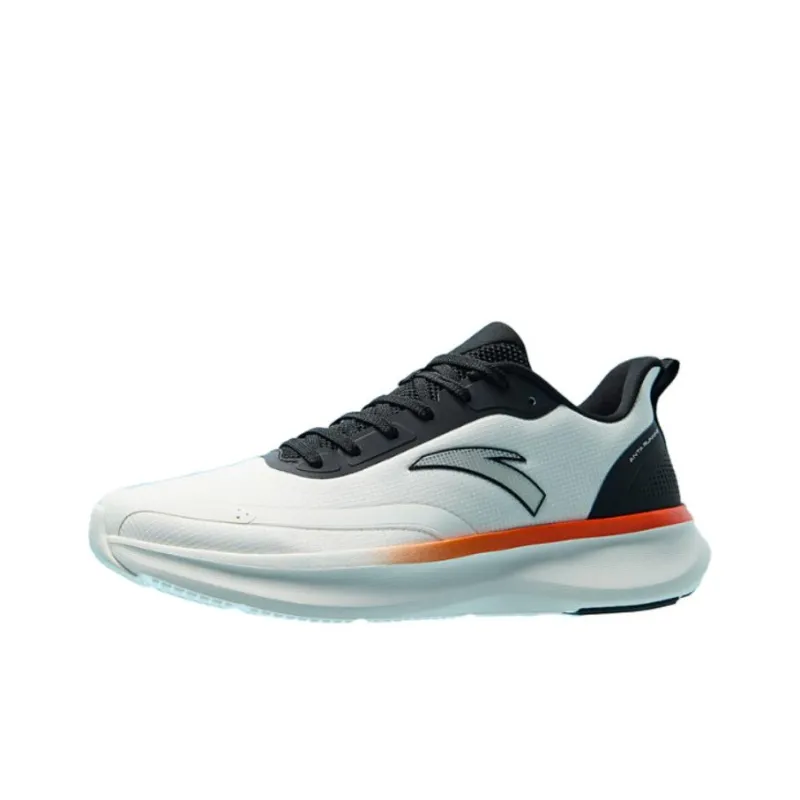 Anta Running Collection Durable Breathable Low-Top Running Shoes Men's White Black-0