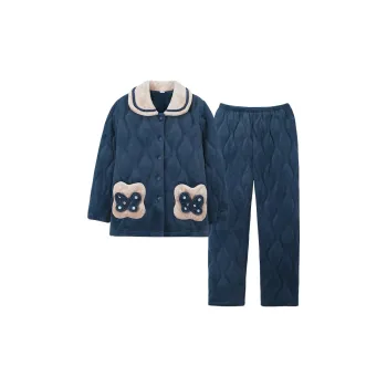 Sha Qian Pajama Set Winter Women's Blue