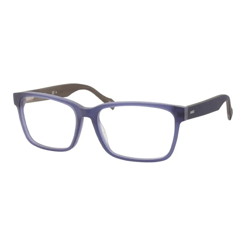 HUGO BOSS Acetate Plastic Rectangular Eyeglass Frames Men's Blue-0