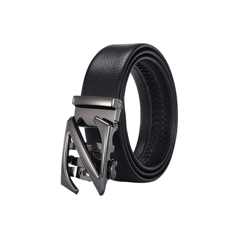 JEEP SPIRIT Z Letter Automatic Buckle In Student Korean Style Cow Leather Belts Men's Width 3.5CM-0