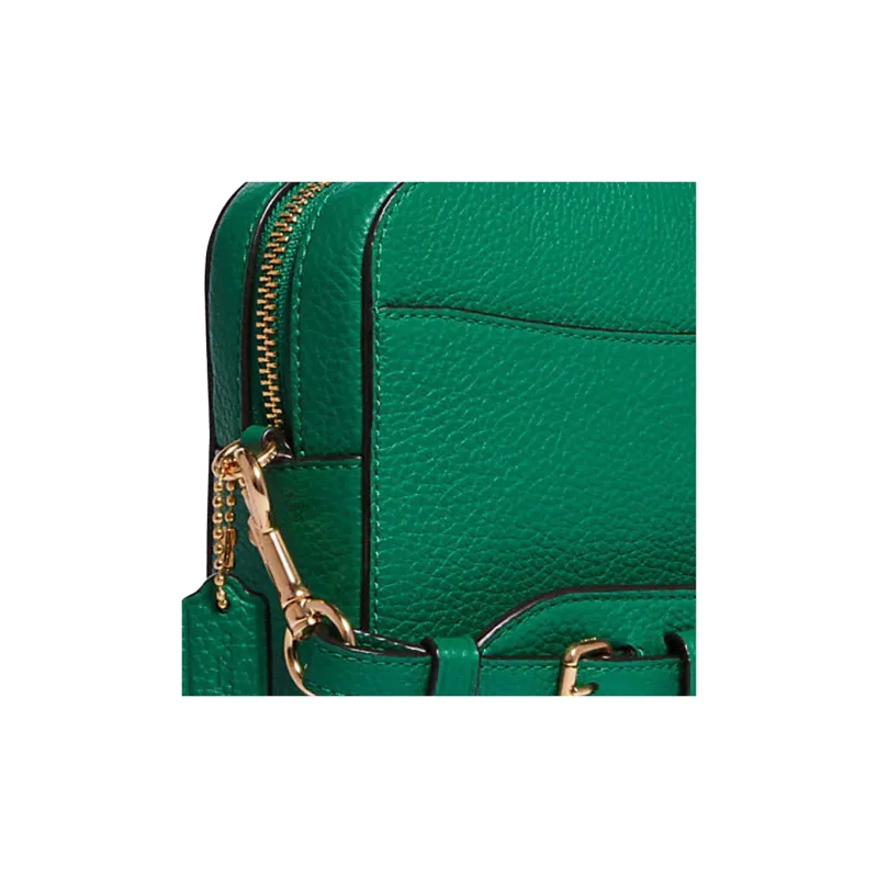 COACH Diary Embroidery Camera Pebbled Leather Shoulder Bag Backpack Camera Bag Crossbody Bag Small Size Women's Green-3