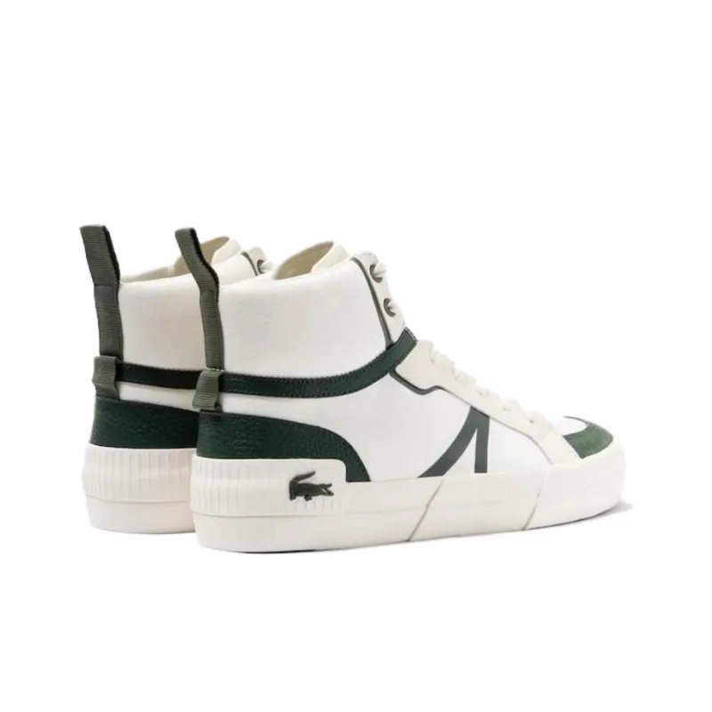 LACOSTE High Top Skateboard Shoes Men's White Green-2