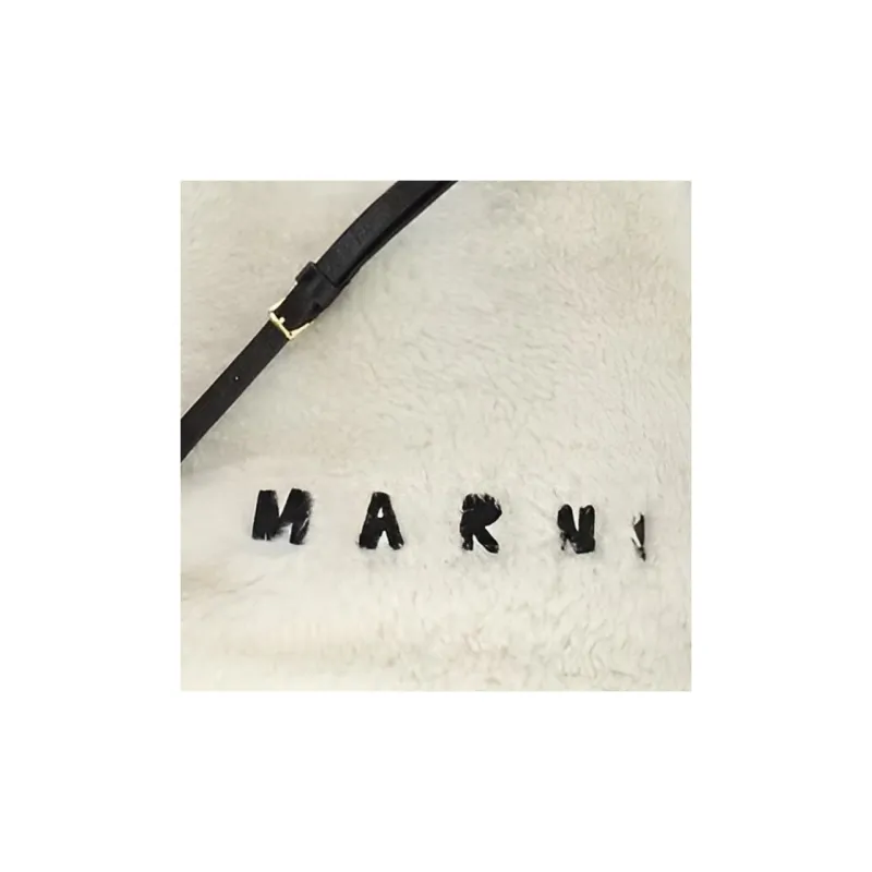 MARNI Museo Logo Embroidered Shearling Tote Bag-3