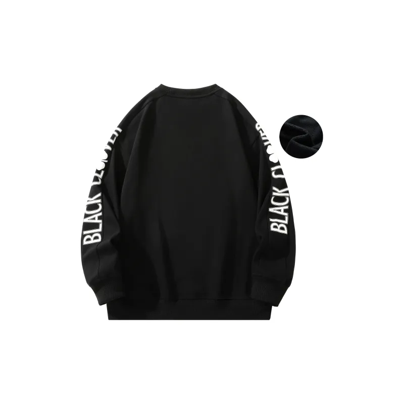 BLACK CLOVER Crew Neck Pullover Sweatshirt Set Unisex Black-24