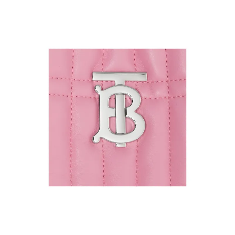 Burberry Lola Lola Bag Lambskin Bucket Bags One Shoulder Handbags Mini Women's Primrose Blossom Pink-6