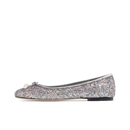 Jimmy Choo Elme Glitter Ballerina Shoes