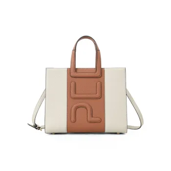 PIERRE CARDIN Cow Leather Tote Bag, Shopping Bag, Shoulder Bag Large Size Women's Beige Yellow
