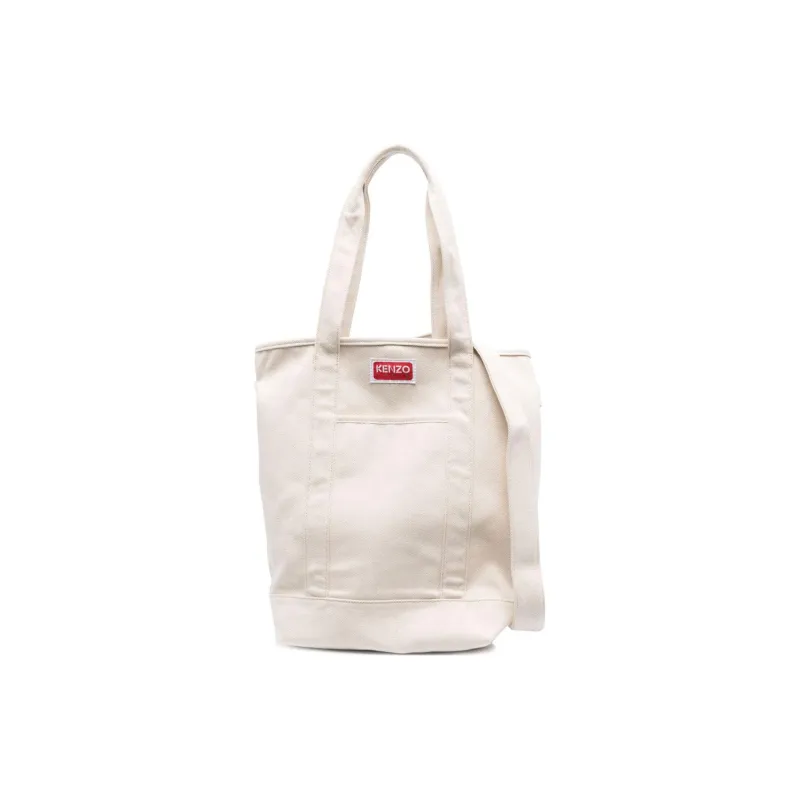KENZO Canvas Bag, Tote Bag, Shopping Bag, One Shoulder Handbag Large Size Men's Light Beige-3