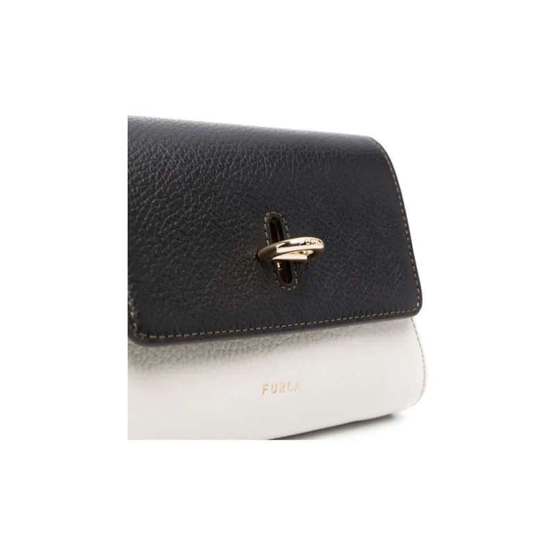 Furla Calfskin Shoulder Bag Crossbody Bag Regular Women's White/Beige/Black-4