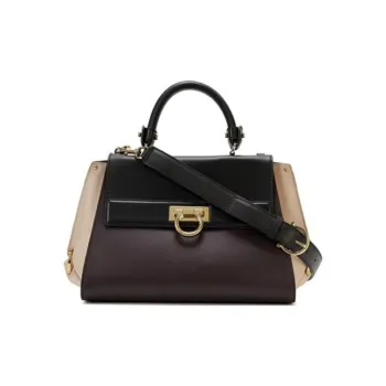 FERRAGAMO Leather Handbag Shoulder Bag Crossbody Bag Women's Black