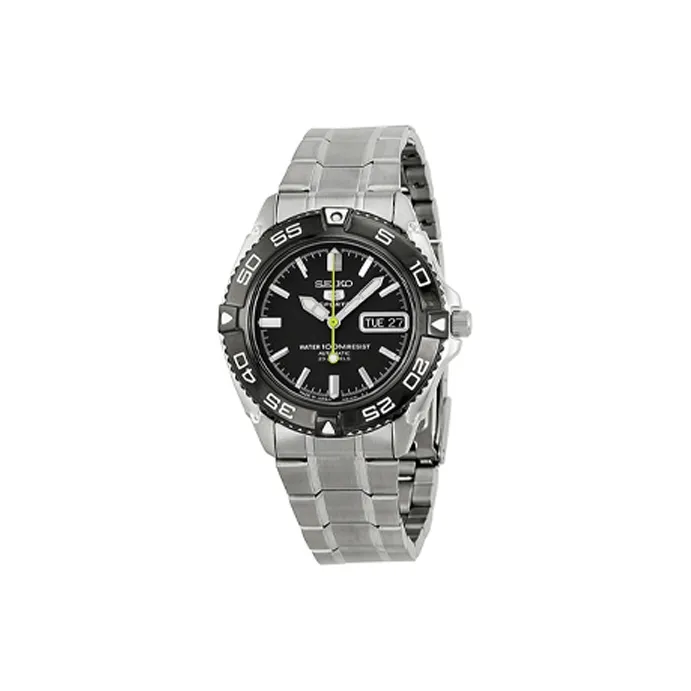 SEIKO Precision Crafted 5 Sports Collection Automatic Mechanical Movement Stainless Steel Strap Watch Unisex Black Dial-0
