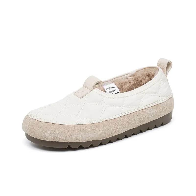 OULISASI Beanie Shoes Women's Beige-1