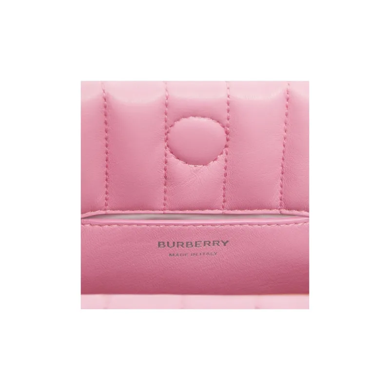 Burberry Lola Lola Bag Lambskin Bucket Bags One Shoulder Handbags Mini Women's Primrose Blossom Pink-5