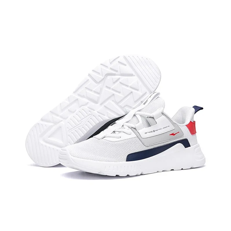 Erke Wear resistant And Lightweight Low Top Casual Shoes Men's White Bay Blue-4