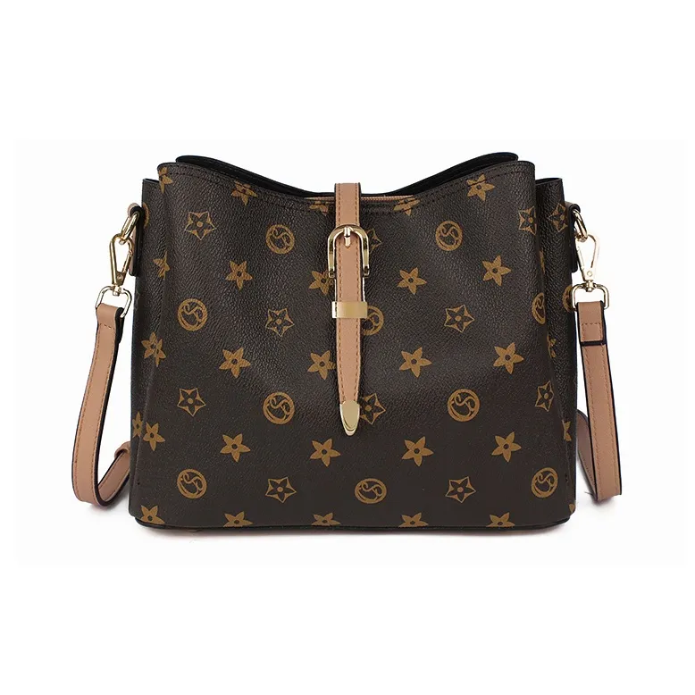 CHISIY Artificial Leather Tote Bag Shopping Bag Bucket Bag Shoulder Bag Regular Women's Brown-0