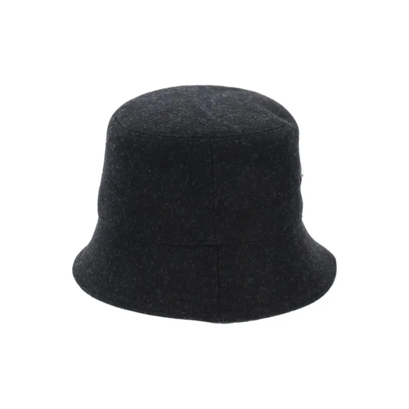 PRADA Calfskin Wool Bucket Hats Men's Black-2
