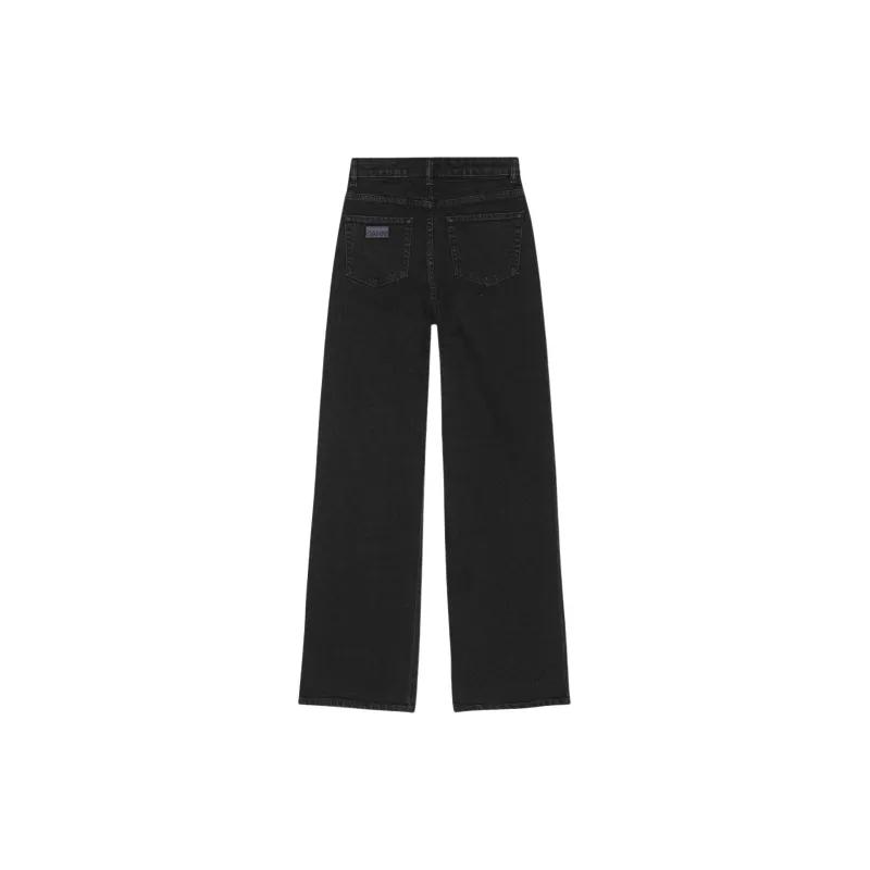 GANNI Logo Patch Wide-Leg Jeans-1
