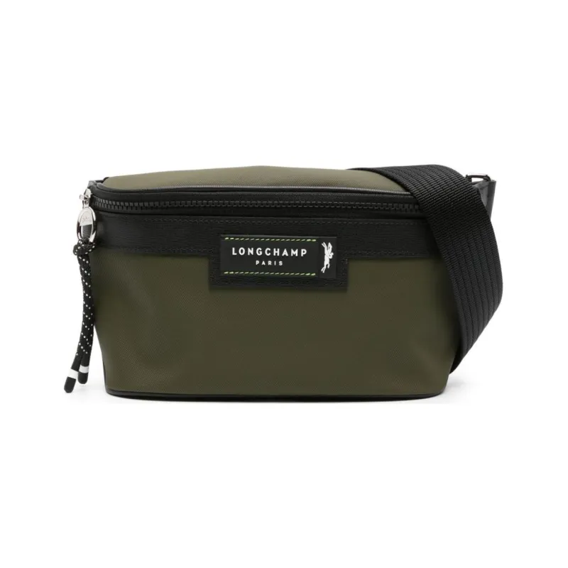LONGCHAMP Le Pliage Energy Recycled Polyamide Canvas Shoulder Bags Fanny Pack Medium Size Men's Khaki Green-0