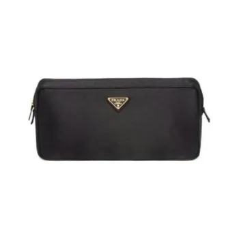 PRADA Silk Makeup Bags Clutches Women's Black