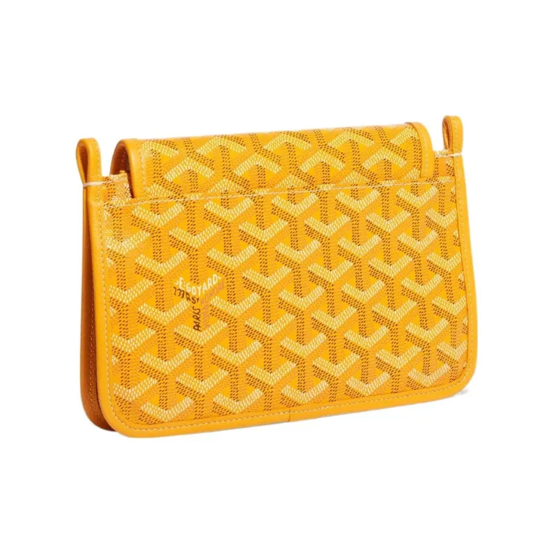 GOYARD Plumet Canvas With Leather Envelope Bag Crossbody Bag Shoulder Bag Unisex Yellow/Gray Small Heart Design-3