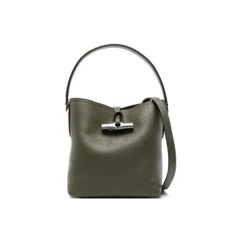 LONGCHAMP Mini Roseau Leather Bucket Bag