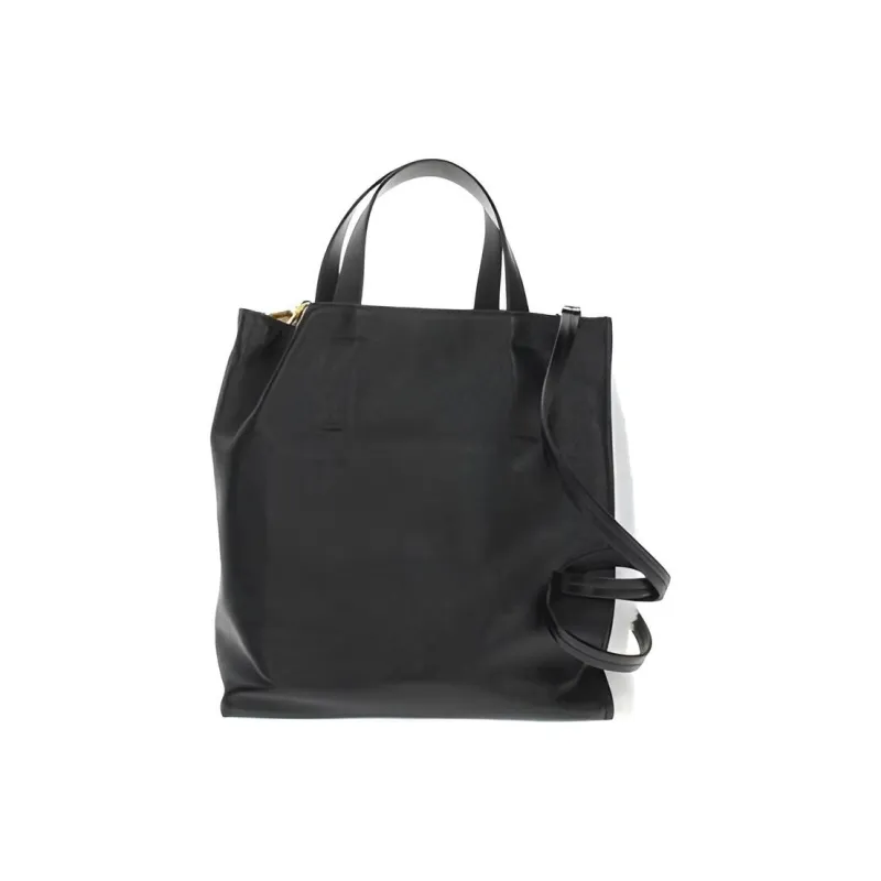 MARNI Museo Logo Embroidered Shearling Tote Bag-2