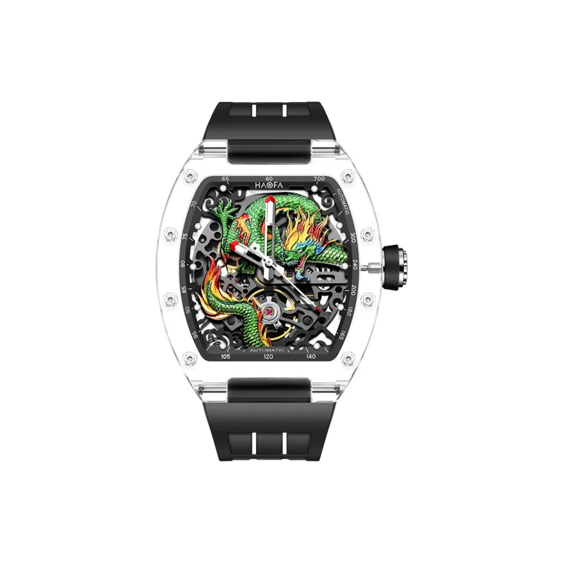 HaofaTourbillon Automatic Mechanical Movement Men's Watches Cut-Out Dial-5