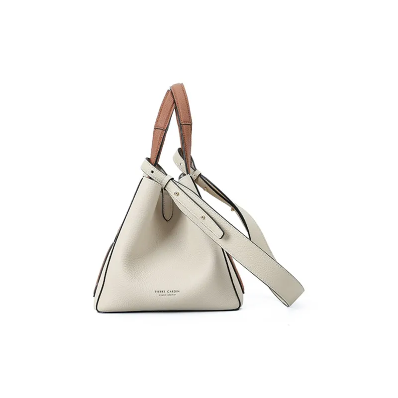 PIERRE CARDIN Leather Tote Bag Versatile Commute Shoulder Bag Women's-4