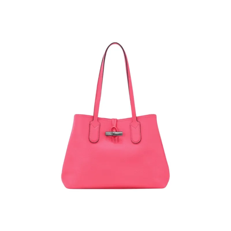 LONGCHAMP Roseau Essential Leather Tote Bag, Shopping Bag, Handbag, Shoulder Bag Women's Pomegranate Powder-0