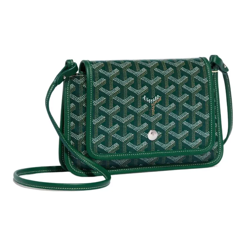 GOYARD Plumet Canvas With Leather Envelope Bag Crossbody Bag Shoulder Bag Unisex Green Turquoise With Blue Heart-1