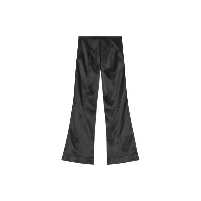GANNI Satin Flared Trousers-1