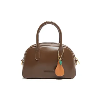 MICOCAH PU Dome Bag Handbag Regular Women's Caramel Brown/Suede Coffee