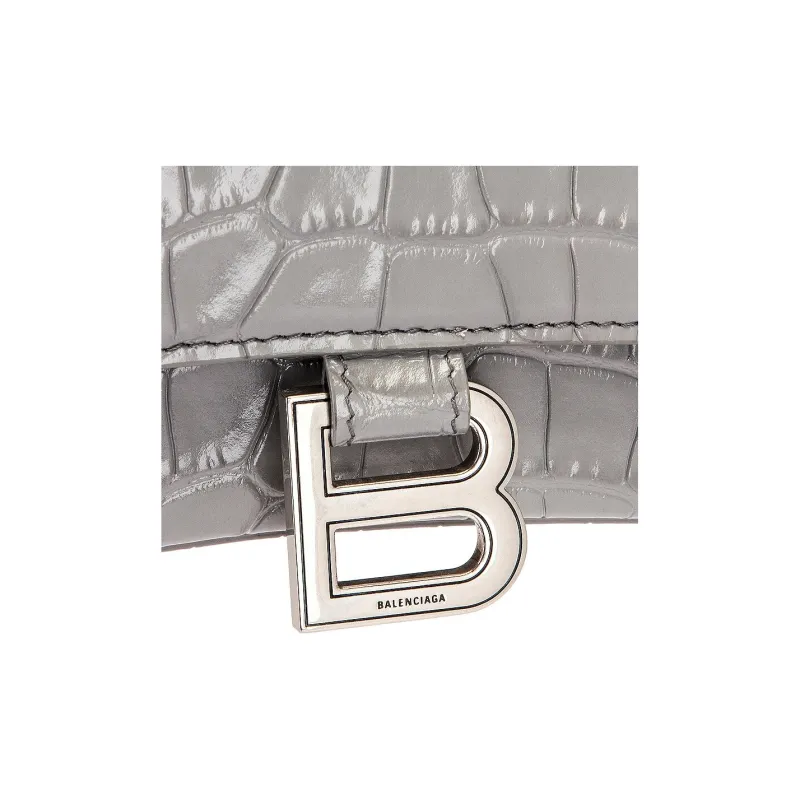 Balenciaga Hourglass Leather Hourglass Bag Shoulder Bag Crossbody Bag Handbag Women's Gray-6