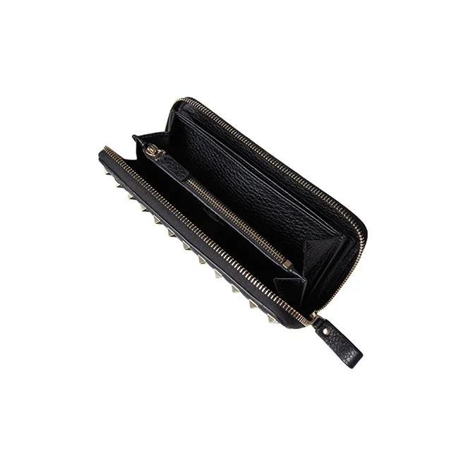Valentino GARAVANI ROCKSTUD Grained Calfskin Wallet Women's Black & White-3