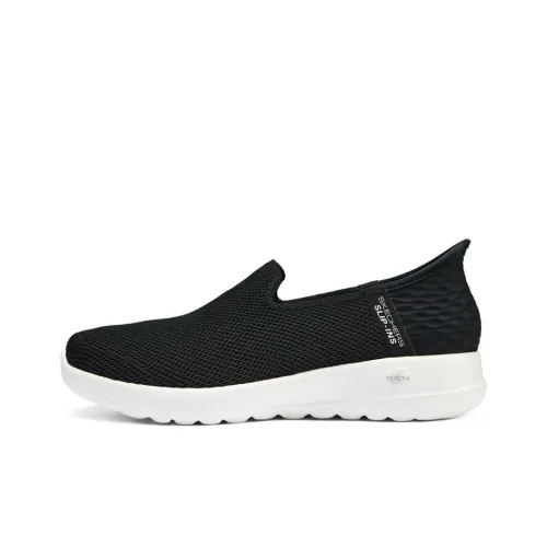Skechers GO WALK Ma Hands Free Slip Ins Durable Breathable Low Top Casual Shoes Women's Black White