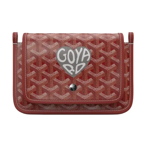 GOYARD Plumet Canvas With Leather Envelope Bag Crossbody Bag Shoulder Bag Unisex Red & Gray
