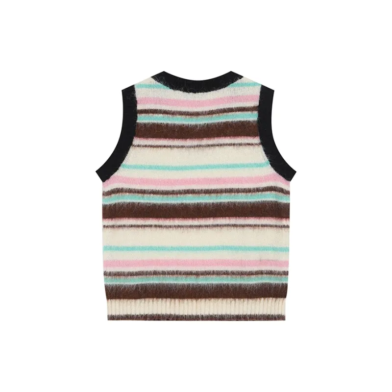 AMAZING SONG Tank Tops Women's Apricot Stripe-1
