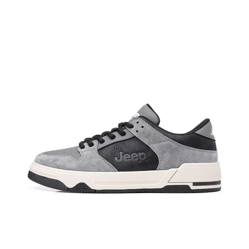Jeep Anti-Slip Wear-Resistant Low-Top Skateboard Shoes Men's Gray-0