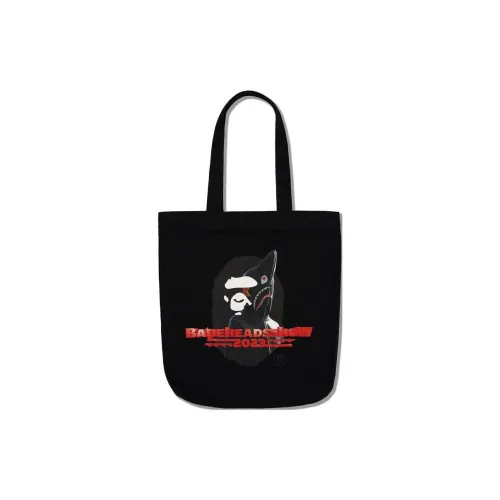 A BATHING APE Bape Cotton Tote Bag, Shopping Bag, Shoulder Bag, Handbag Regular Unisex Black