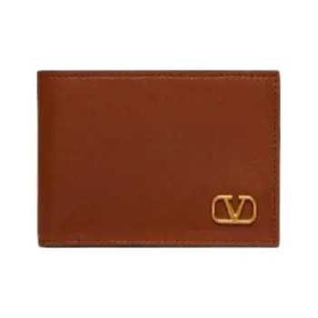 Valentino Calfskin Wallet Mini Men's Brown